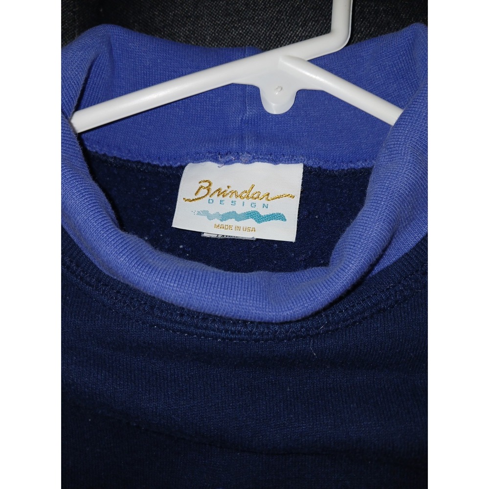 Vintage Brindon Design Christmas Sweatshirt Large Peace On Earth Made USA 90s - Picture 4 of 6
